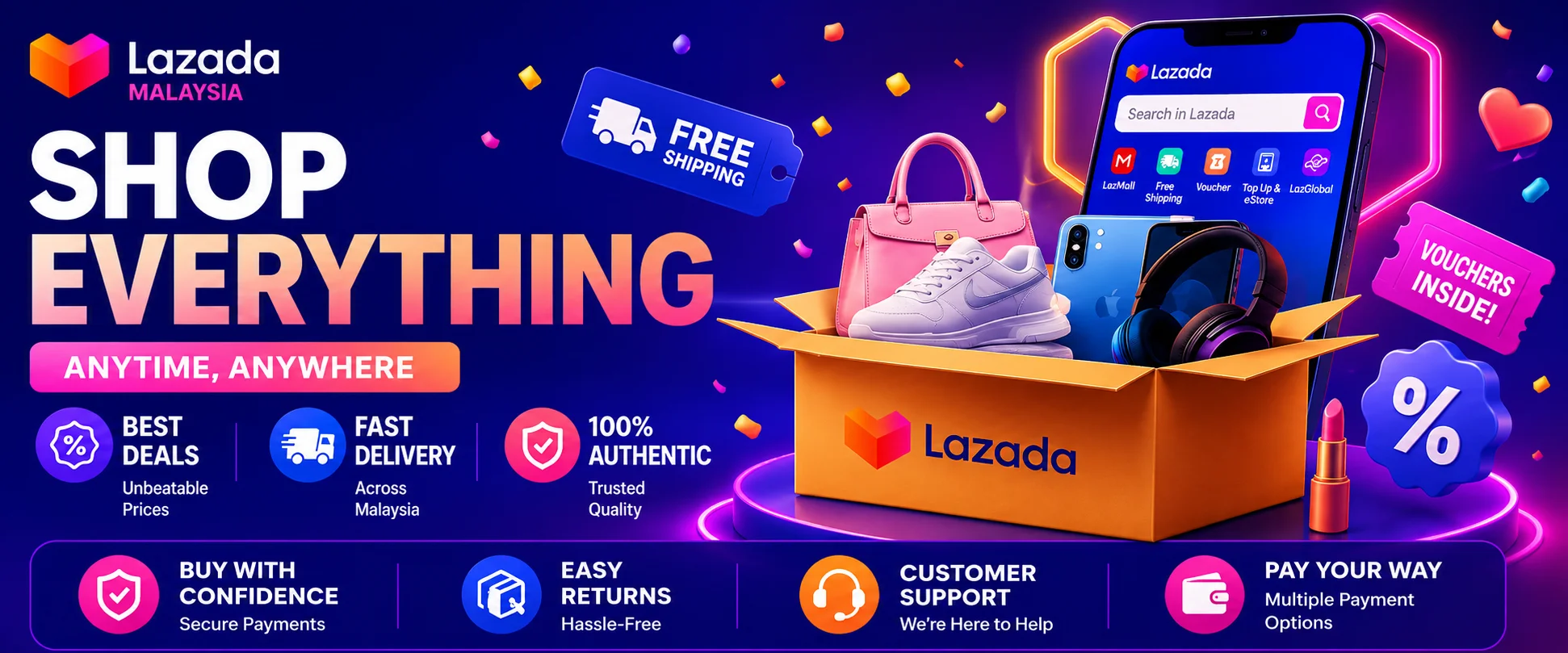 Lazada Malaysia discount codes, vouchers, deals and online shopping promotions