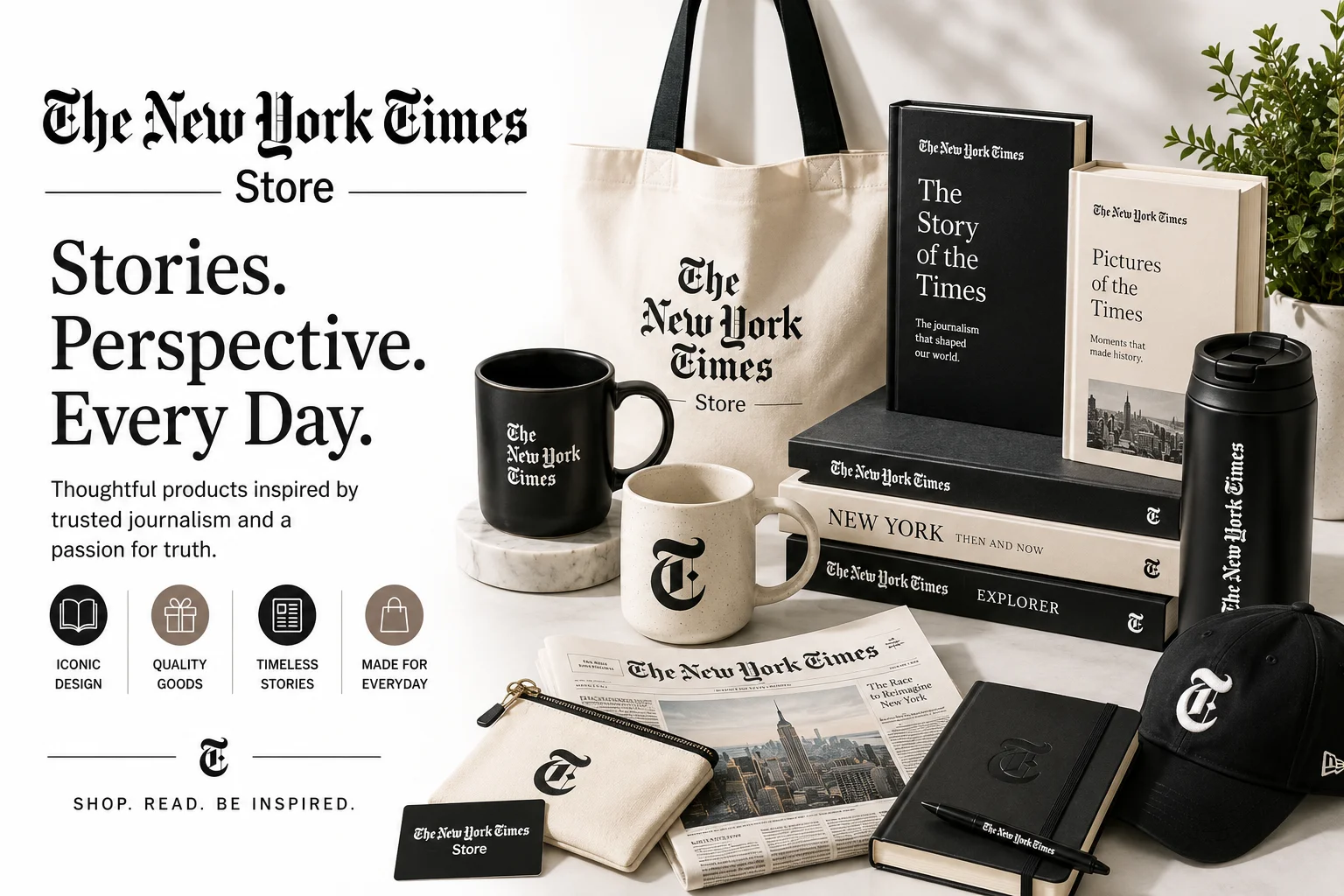 The New York Times Store featuring exclusive books, puzzles, games, gifts, home décor, apparel, and official merchandise inspired by The New York Times.