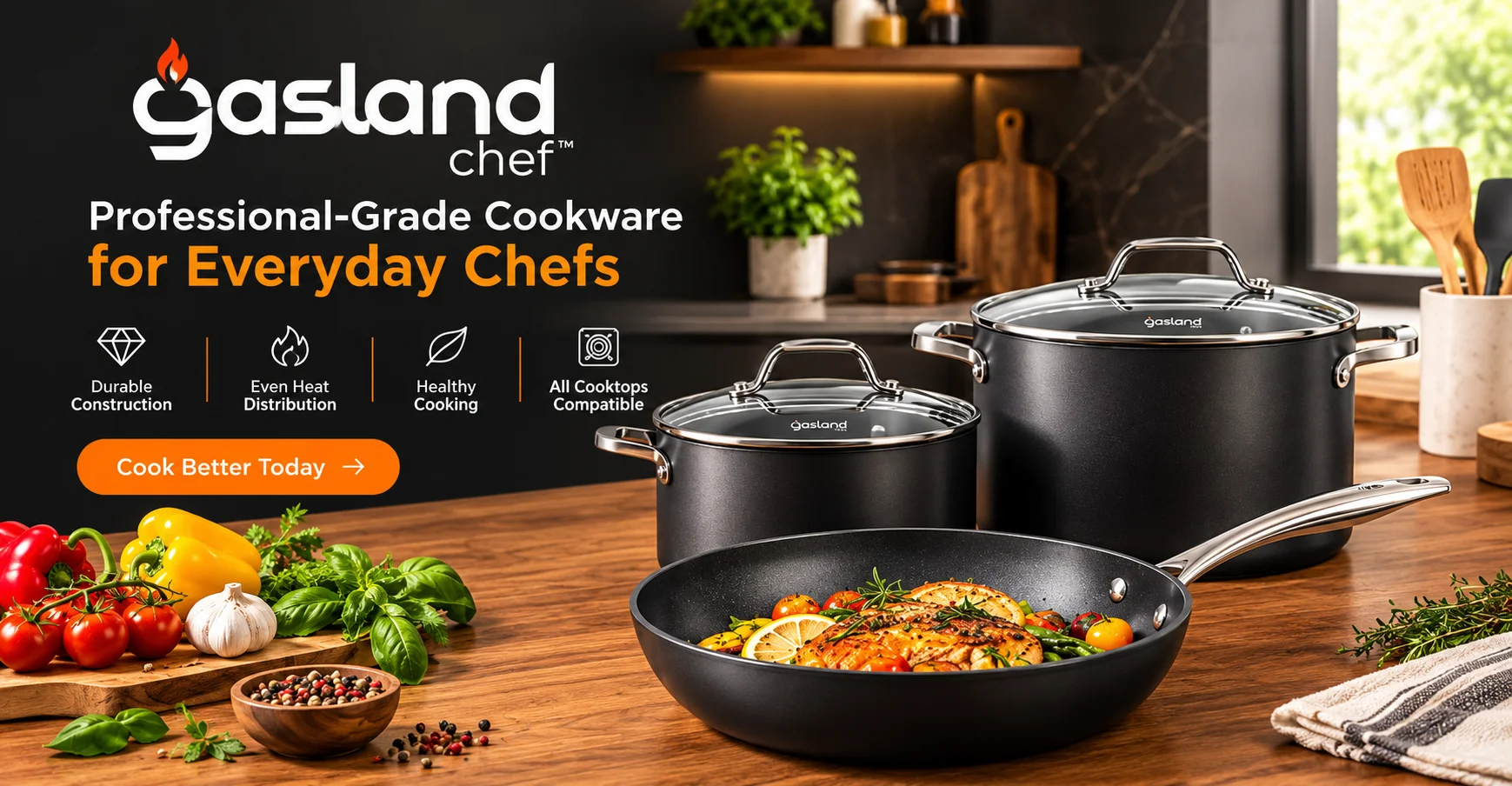 GASLAND Chef kitchen and outdoor appliances including gas cooktops, electric and induction stoves, ovens, microwaves and portable water heaters