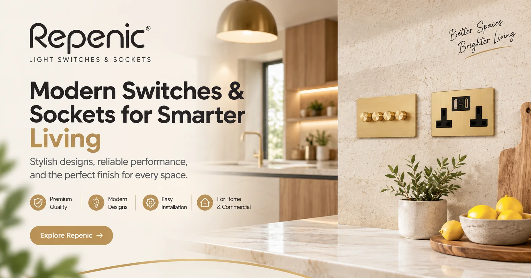 Repenic luxury light switches, sockets, and smart thermostats with discount codes