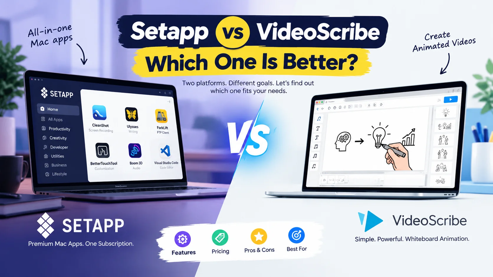 Setapp vs VideoScribe: The Ultimate Comparison for 2026?