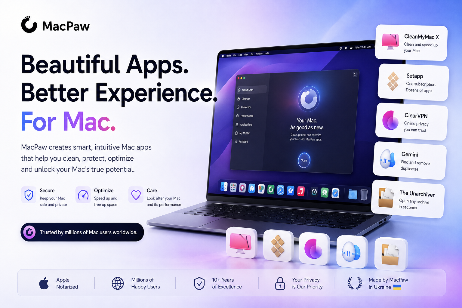 MacPaw Mac cleaning, security, and optimization software