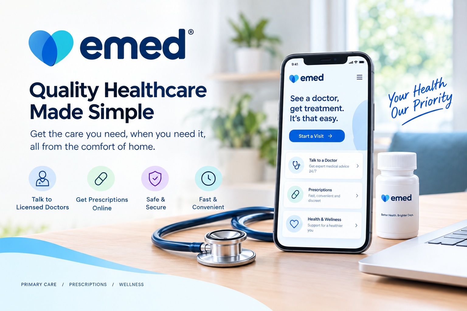 eMed digital health platform for GLP-1 weight management, at-home diagnostics, and clinician-guided healthcare