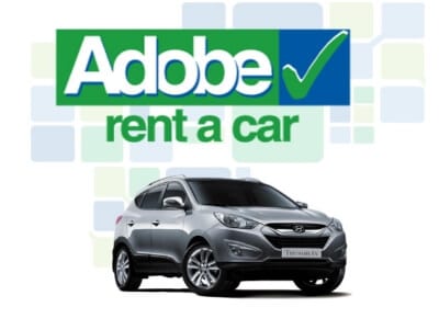 Adobe Rent a Car Costa Rica rental fleet featuring sedans, SUVs, 4x4 vehicles, pickups, and minivans for travelers.