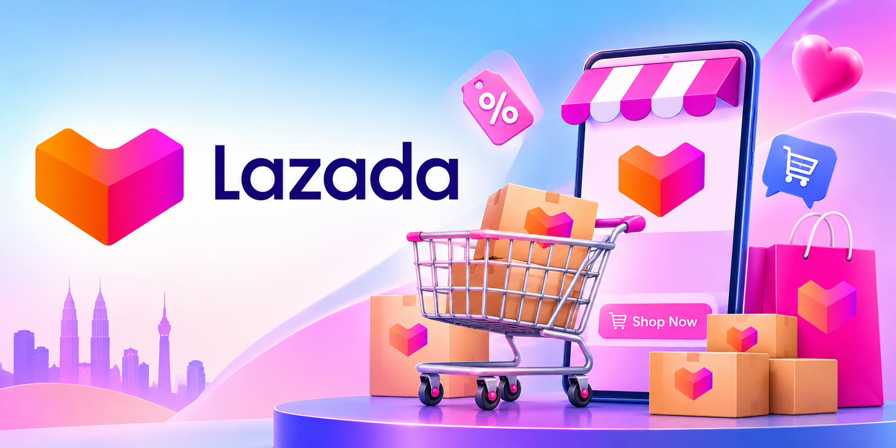 Lazada Malaysia online shopping platform featuring fashion, electronics, mobiles, home appliances, beauty products, groceries, gadgets, and exclusive deals.