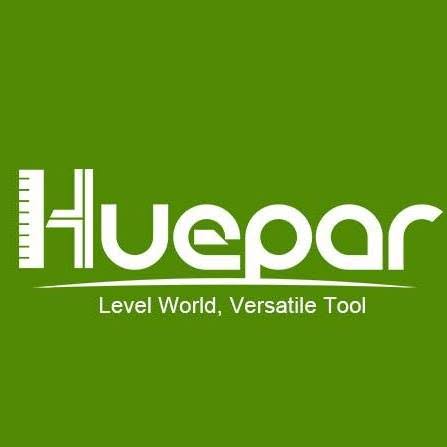 Huepar official online store showcasing high-precision self-leveling green beam laser levels, rotary lasers, tripods, and construction measuring tools.