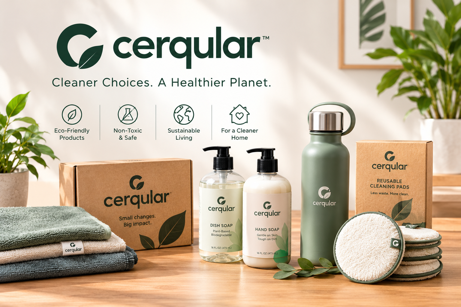 Cerqular sustainable marketplace featuring eco-friendly fashion, beauty products, home goods, accessories, electronics, gifts, and ethical products.