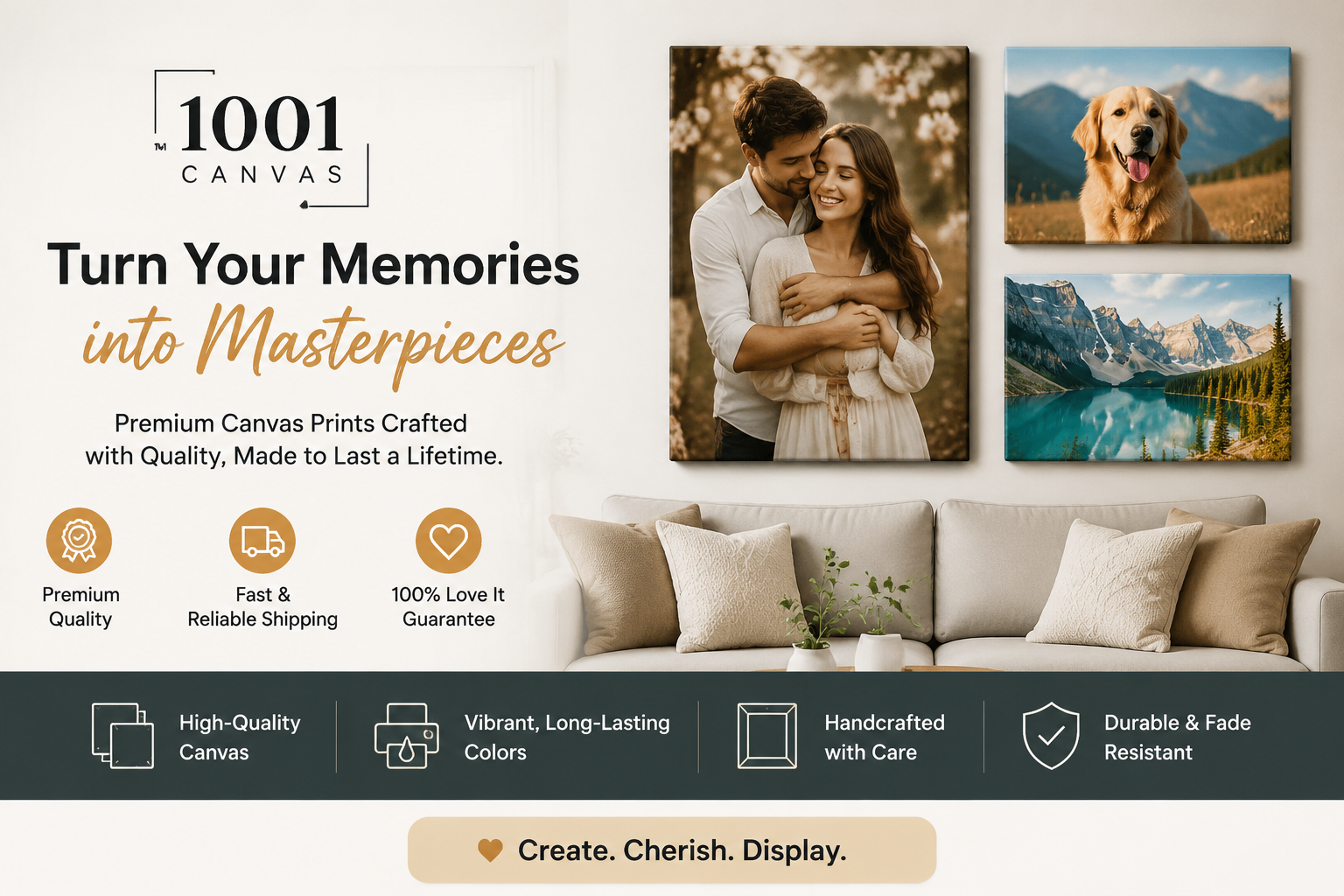 1001Canvas premium paint by numbers kits featuring custom photo canvases, acrylic paints, pre-printed canvases, and creative DIY art projects for all skill levels.