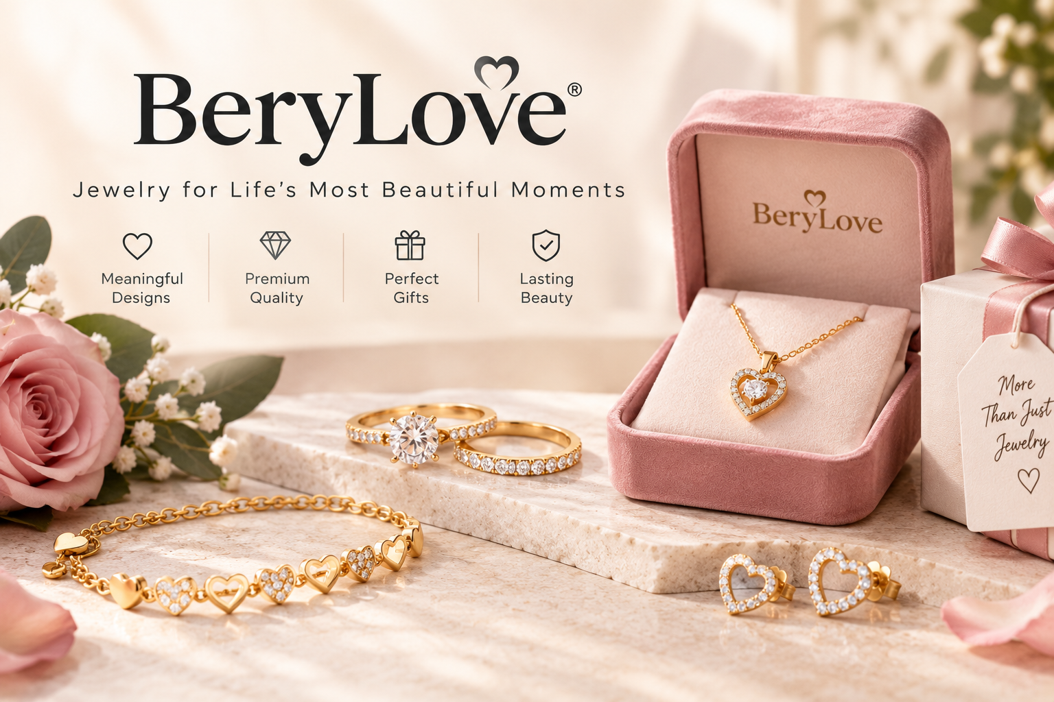 BeryLove collection of prom, formal, bridesmaid, wedding guest, bridal, and special occasion dresses with fashionable accessories.