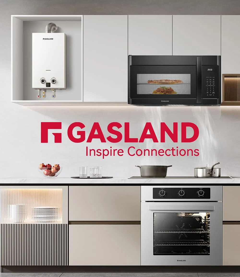 Gasland Chef official online store showcasing stainless steel gas cooktops, induction stoves, range hoods, wall ovens, and outdoor pizza ovens.