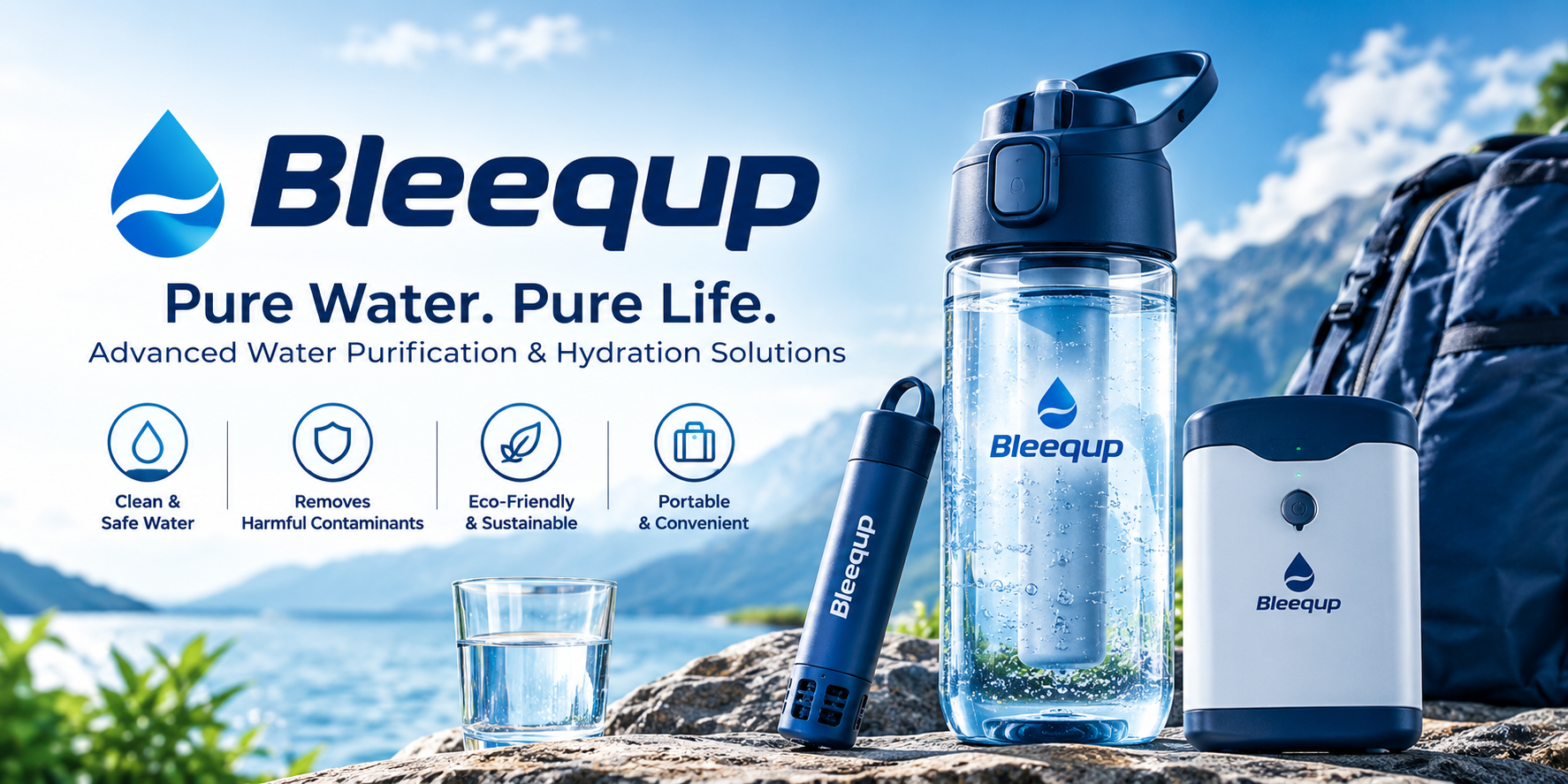 BleeqUp online store featuring Ranger AI sports camera glasses, ZEISS lenses, cycling accessories, Bluetooth controllers, prescription lenses, and wearable sports technology.