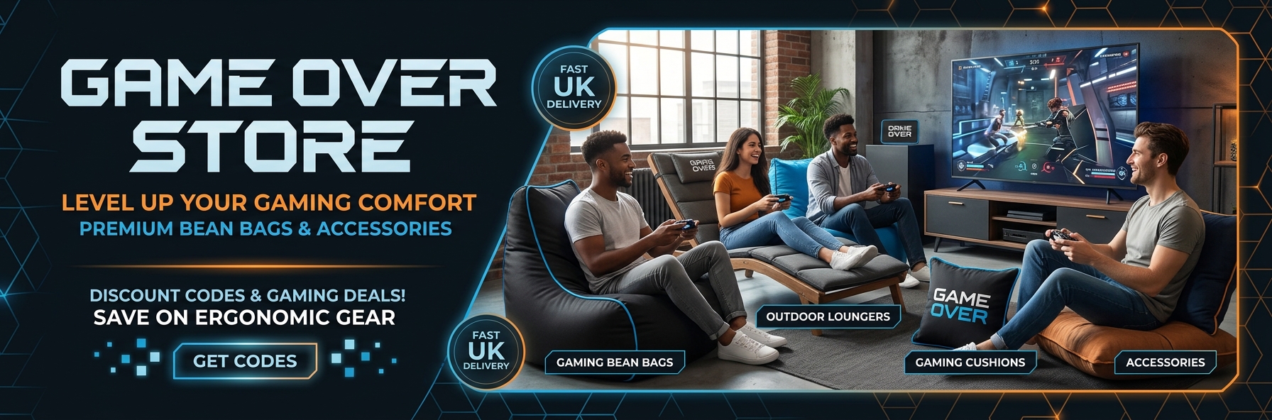 Game Over Store Discount Codes & Gaming Deals Banner