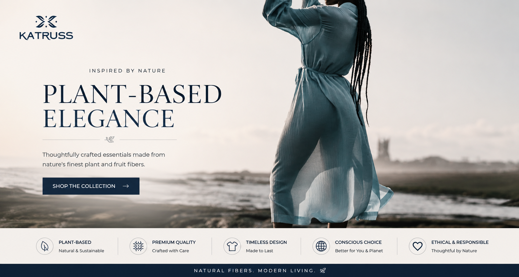 Experience the elegance of simplicity with luxurious, skin-first loungewear crafted from 100% plant and fruit fibers.